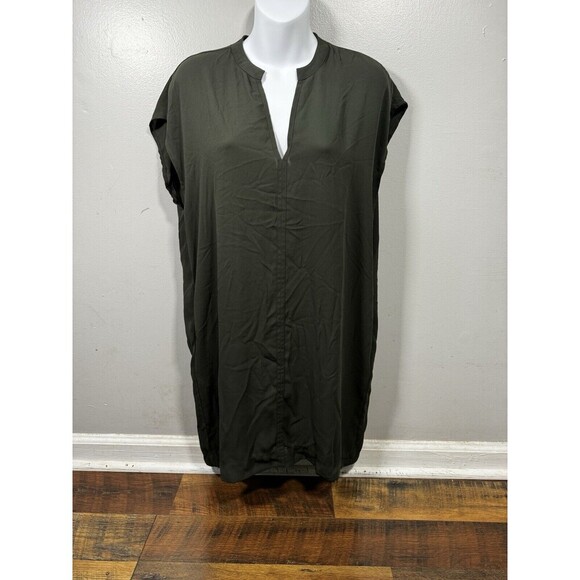 KARLIE Polyester Army Green Midi Dress - Size Small - Picture 1 of 7